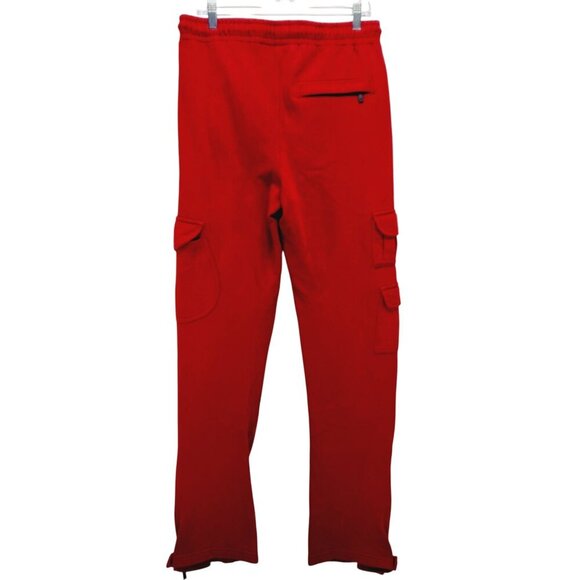 Preme Red Cargo Jogger SweatPants Mens Size Small Cotton - Picture 2 of 15